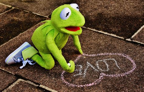 Kermit Meme Love Hearts Painting