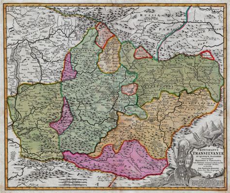 Vintage Map Of Transylvania 1720