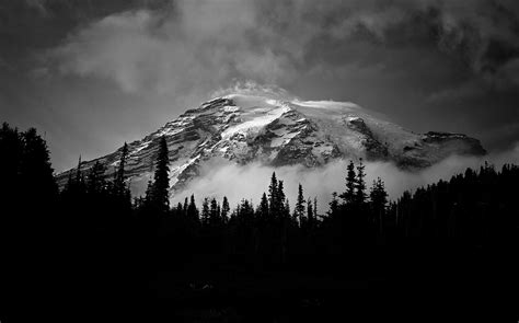 Grayscale Photo Of A Mountain Covered With Snow · Free Stock Photo