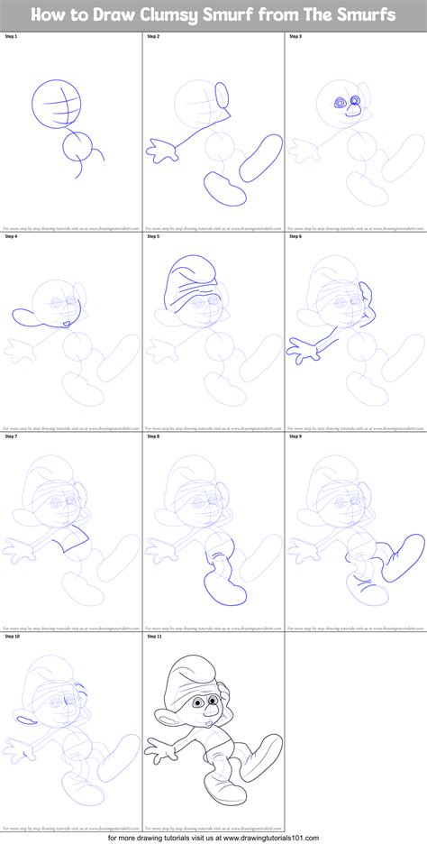 How To Draw Clumsy Smurf From The Smurfs Printable Step By Step Drawing