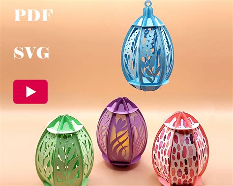 DIY Quick 3D Easter Egg No Glue Template PDF and SVG File for - Etsy