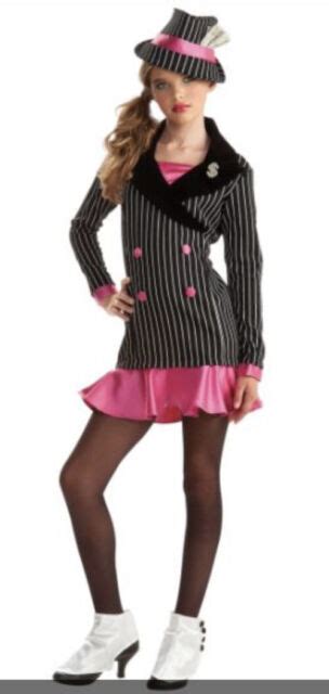 New Rubies Gangster Costume Tween Medium 2 4 Young Adult Xs Pink