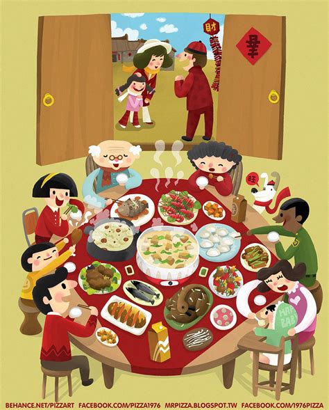 2009-happy-new-year-新年mr-pizza-披薩先生-on-behance-chinese-folk-art,-chinese-graphic,-chinese-art