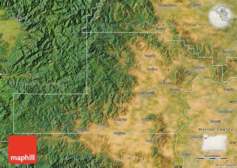 Satellite Map Of Yamhill County