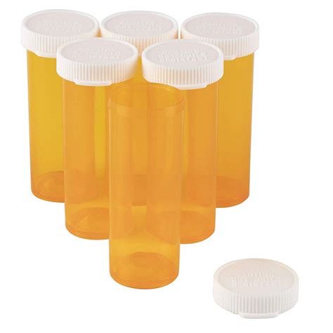 Plastic Prescription Bottles Empty With Lids Pill Vials 6 Dram