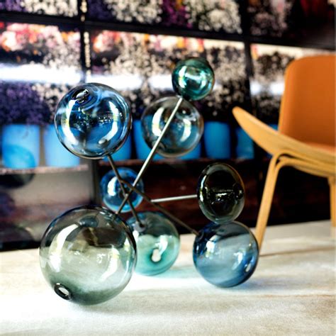 Sklo Studio Pivot Blues Glass Sculpture Options Blue Glass Sculpture