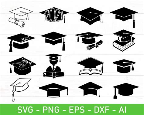 Graduation Cap Svg Hat And Tassel Svg Eps Dxf Ai Png Files For Cricut Instant Download