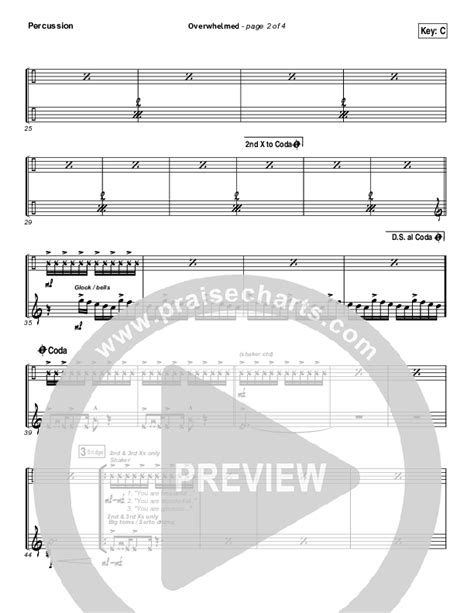 Overwhelmed Percussion Sheet Music Pdf Big Daddy Weave Praisecharts