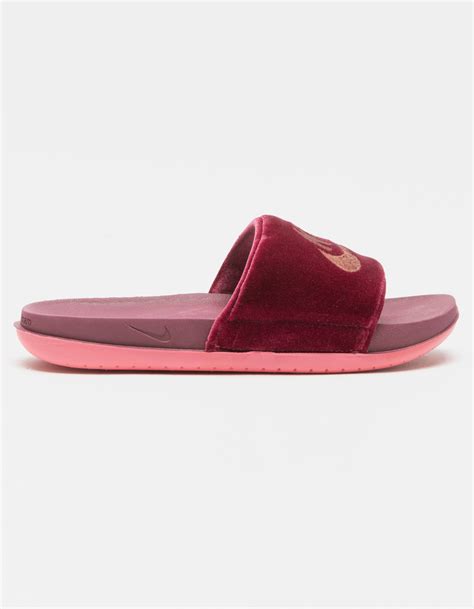 Nike Offcourt Womens Velvet Slide Sandals Wine Tillys