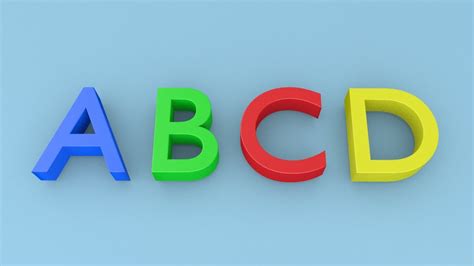 Abcd For Kids 3d Animation Capital Letter Alphabets Youtube
