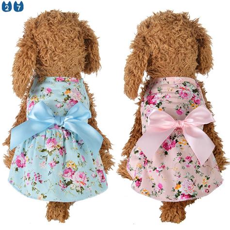 『27 Pets』pet Dress Dog Dress Spring Summer Flower Print Cotton Cute Pet