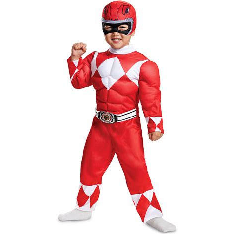 Licensed Power Rangers Red Ranger Muscle Suit Tv Character Costume
