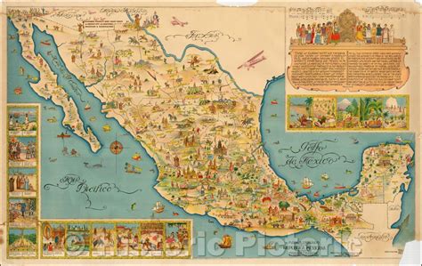 Historic Map Mapa Ilustrado De La Republica Mexicana Publicado Por Margaret M Crane Eugenio