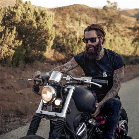 Beard Tattoo Beardmanpl Bike Photoshoot Harley Men Motorcycle Style