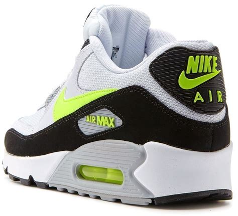 Nike Air Max 90 Essential White And Black And Green Trainers 537384 118 Ebay