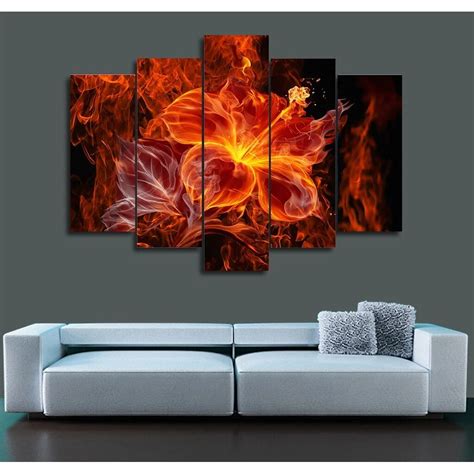 Free Shipping 2017 New Style Frameless Painting Flame Flower Canvas