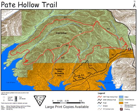 Map Of Pate Hollow Trail In Hoosier National Forest In Indiana