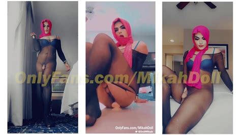 Gorgeous Arab Tranny In Hijab Solo Dildo Fun Mikah Xhamster