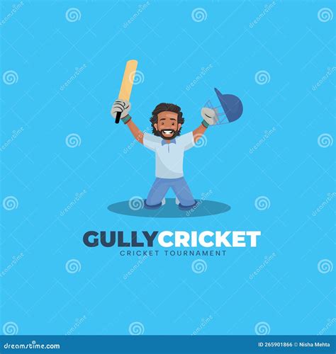 Gully Cricket Tournament Vector Mascot Logo Stock Vector Illustration
