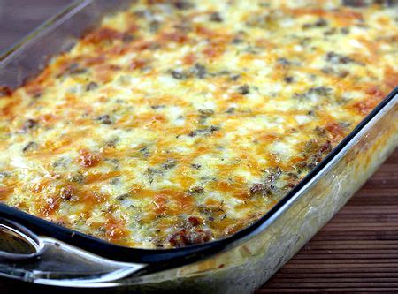 Pour over sausage and cheese. Easy sausage and egg bake recipe