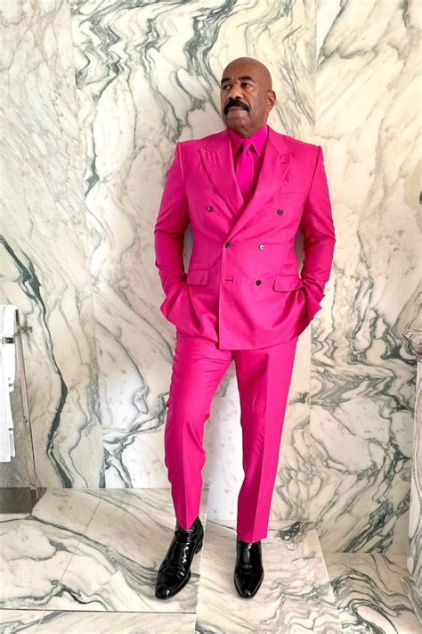 Meet Steve Harvey Style Icon Pink Suit Men Steve Harvey Suits Suits