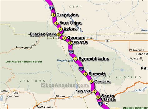 California Road Map I5 Road Map