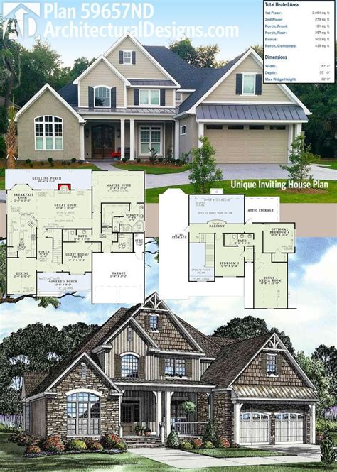 Plan 59657nd Unique Inviting House Plan House Plans House