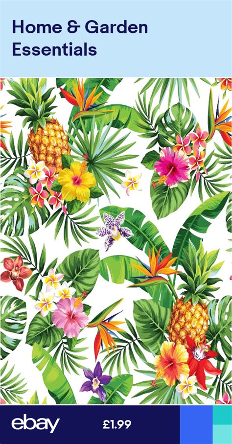 Tropical Flower Pineapple Wallpaper A4 Sized Edible Wafer Paper Icing