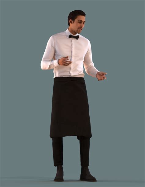Set Of 3d Men Waiters 3d Model Cgtrader