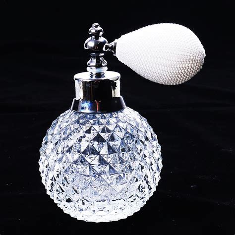1 Pc 100ml Empty Clear Crystal Vintage Perfume Bottle Silver Spray