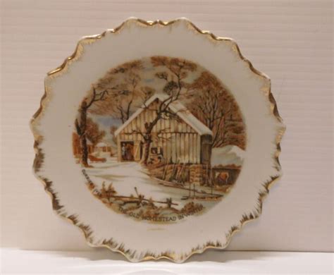 Currier And Ives Decorative Collector Plate The Old Homestead In Winter