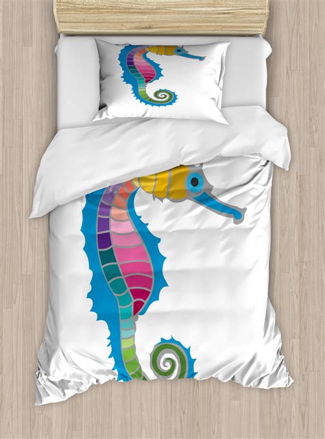 Made from steel and with 2 powerful engines, the smiling seahorse can travel further for better exploration. Seahorse Twin Size Duvet Cover Set, Colorful Abstract ...