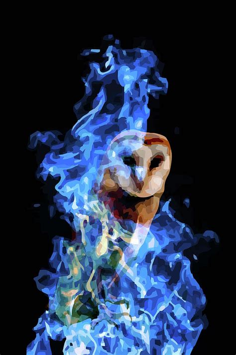 Owl Blue Fire Mixed Media By Roko Ocorner Fine Art America