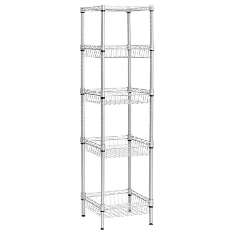 Langria 5 Tier Wire Shelving Unit With Baskets