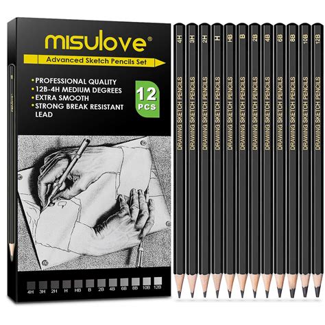 Buy Misulove Professional Drawing Sketching Pencil Set 12 Pieces Art