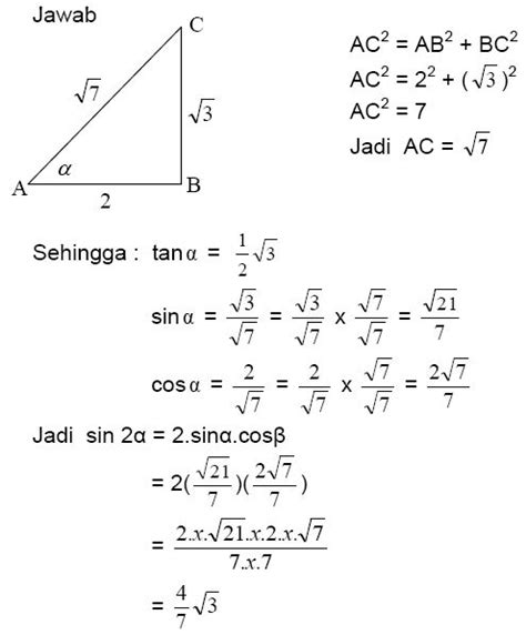 Rumus Trigonometri Sudut Ganda Dan Sudut Tengahan