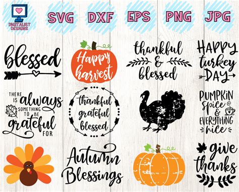 Thanksgiving SVG Bundle - 30 Designs | DigitalistDesigns