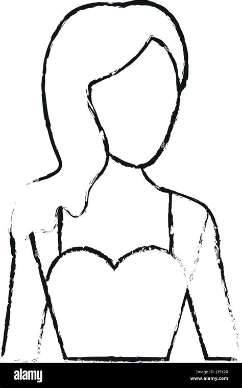 Silhouette Drawing Faceless Half Body Hi Res Stock Photography And
