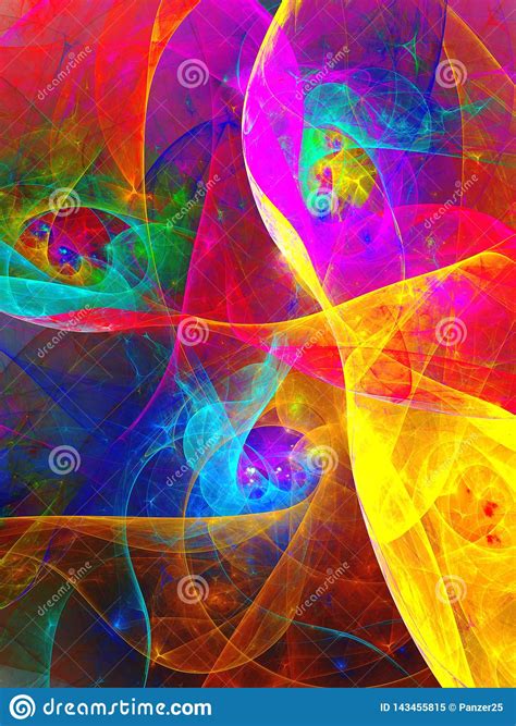 Rainbow Abstract Fractal Background 3d Rendering Illustration Stock