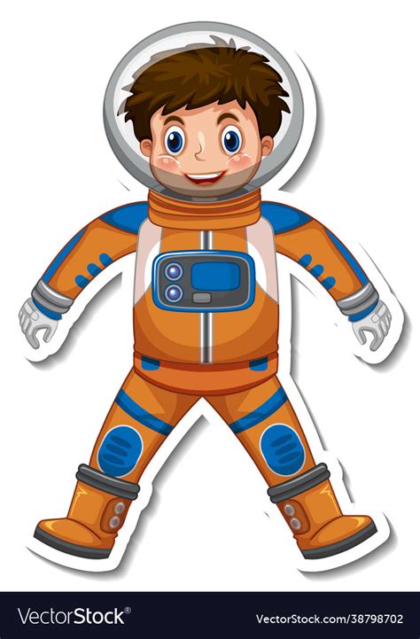 Astronaut Or Spaceman Cartoon Character Royalty Free Vector
