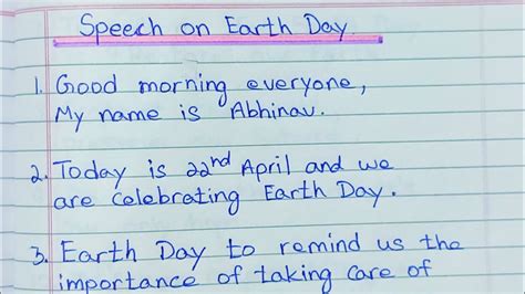 Earth Day Speech On Earth Day Earth Day Speech Earth Day Essay Youtube