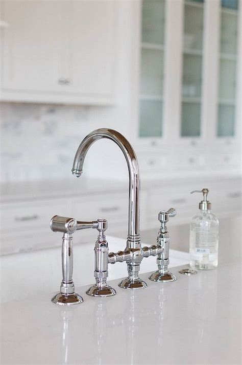 The vintage styling will give your kitchen that elegant feeling. Rohl Polished Nickel Country Kitchen Three Leg Bridge ...