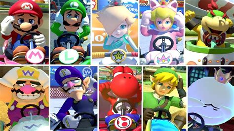 Mario Kart 8 Deluxe All Characters Losing Animations Youtube
