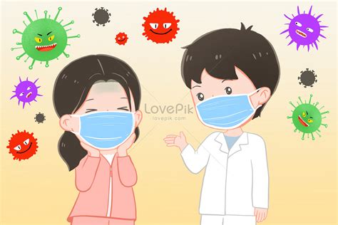 Adanya wabah virus corona ini menghambat kegiatan belajar mengajar yang biasanya berlangsung secara tatap muka. dokter meminta memakai topeng untuk mencegah coronavirus gambar unduh gratis_ Ilustrasi ...