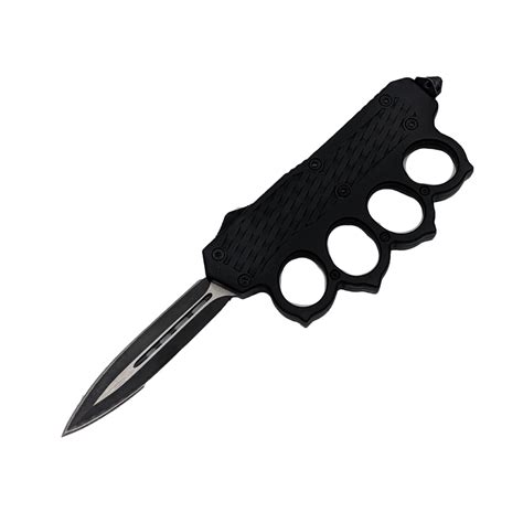 Knuckle Trench Knife Black Da Otf Automatic Knife Two Tone Dagger
