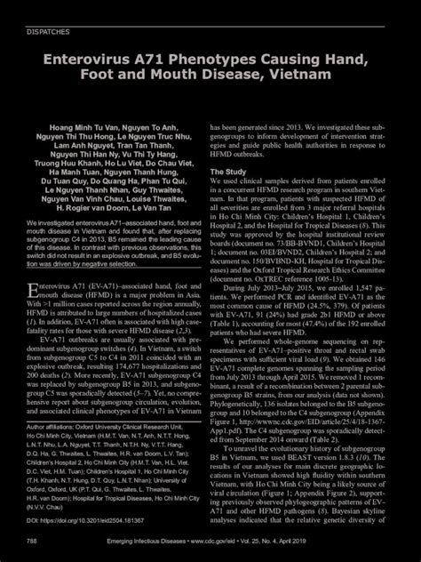 Pdf Enterovirus A71 Phenotypes Causing Hand Foot And Mouth