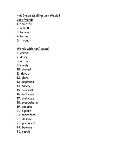 9 Best Images Of For 4th Grade Spelling Worksheets Printable Spelling