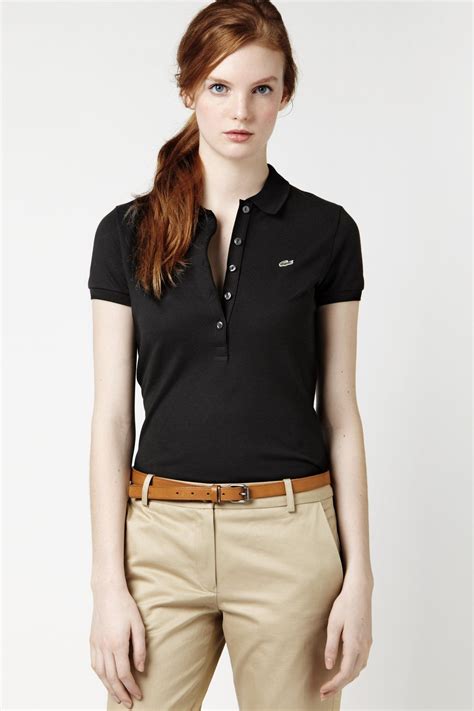Short Sleeve 5 Button Stretch Pique Polo Women Professional Attire