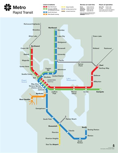 Seattle Metro Rapid Transit Map “circa” 1990 Seattle Transit Blog