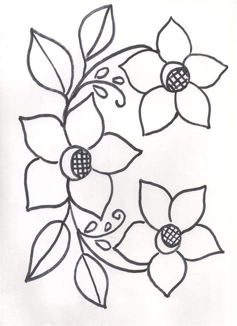 Dibujos Flores Para Bordar 4 Dibujos De Flores Para Bordar A Mano